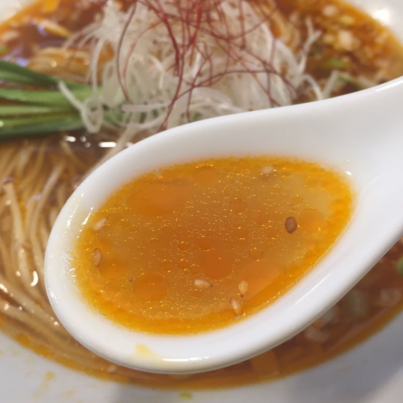柳麺 多むら 外旭川店 辛シビラーメン スープ