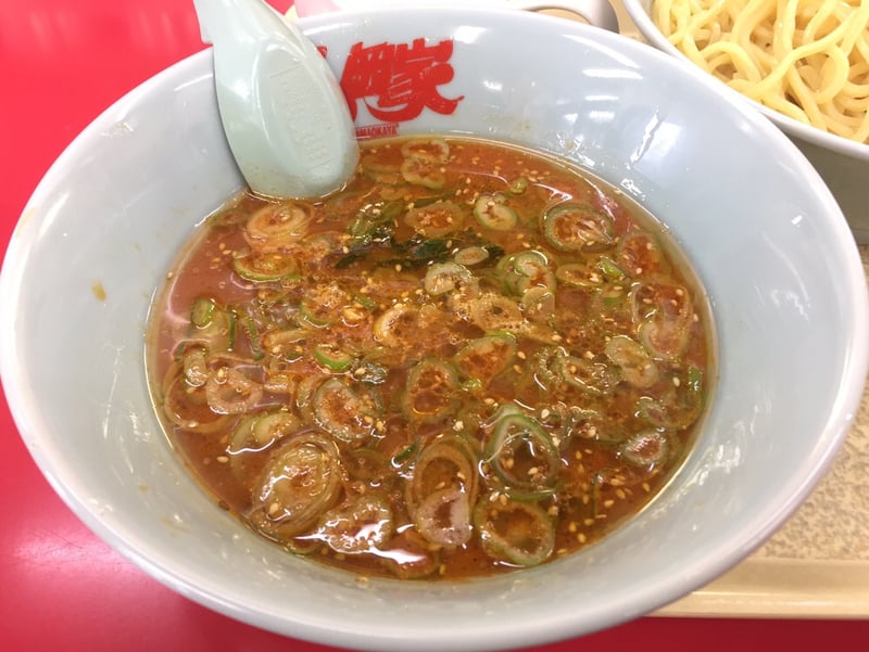 ラーメン山岡家 秋田仁井田店 辛味噌つけ麺 スープ つけ汁