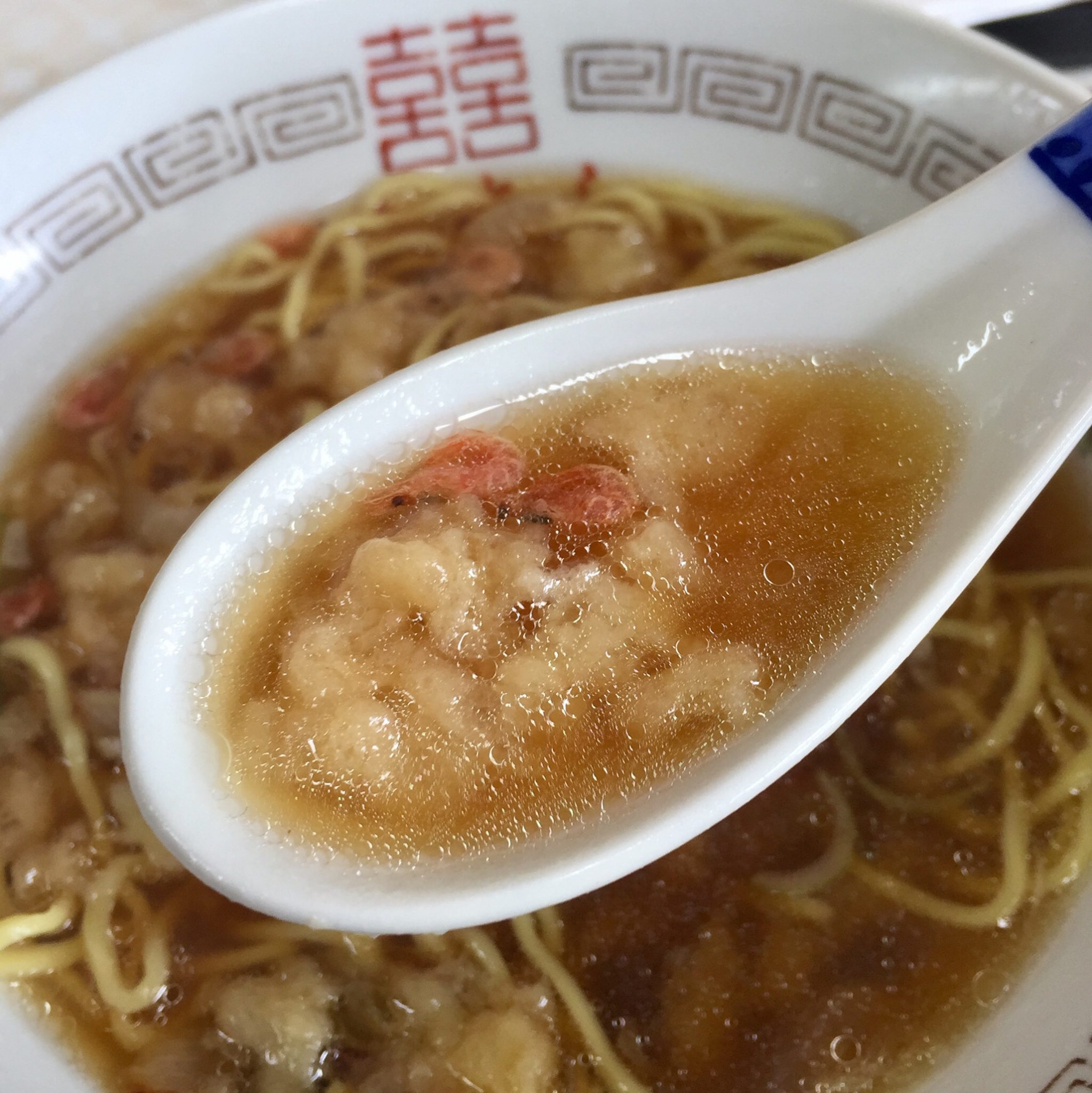 食堂 味よし味二番 天ぷら中華 スープ