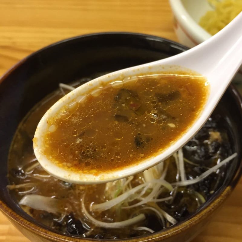ラーメン食堂 めん吉 秋田市中通 桜つけ麺 つけ汁 スープ