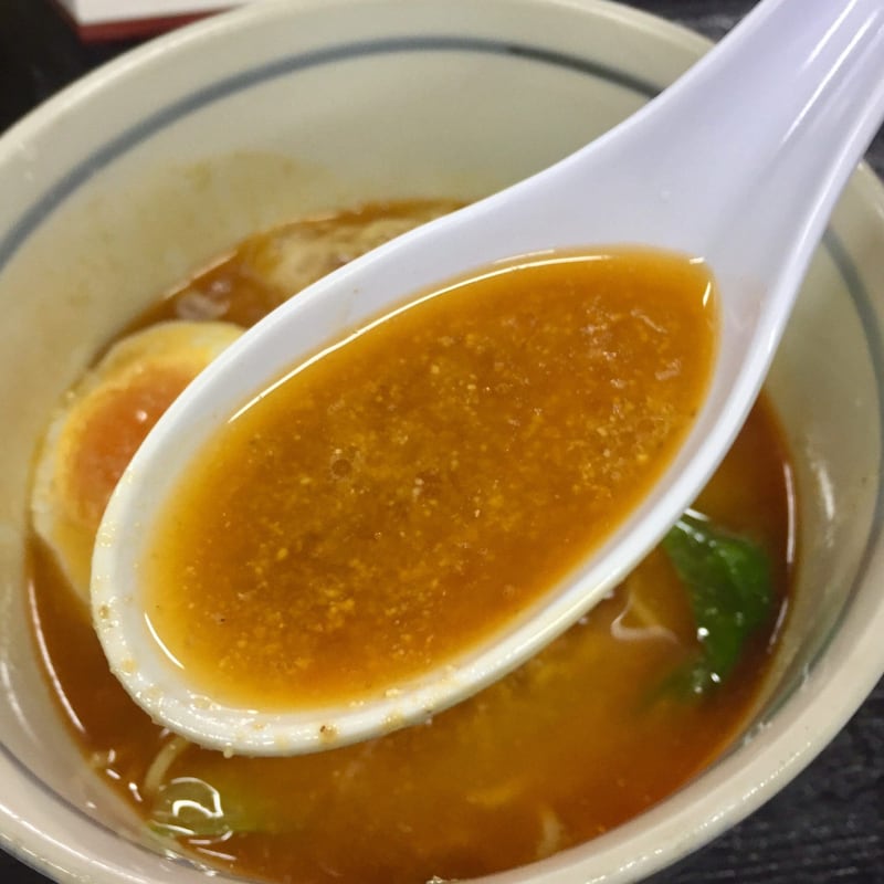 味の更科家 秋田県秋田市手形山崎町 ミニ坦々麺 スープ