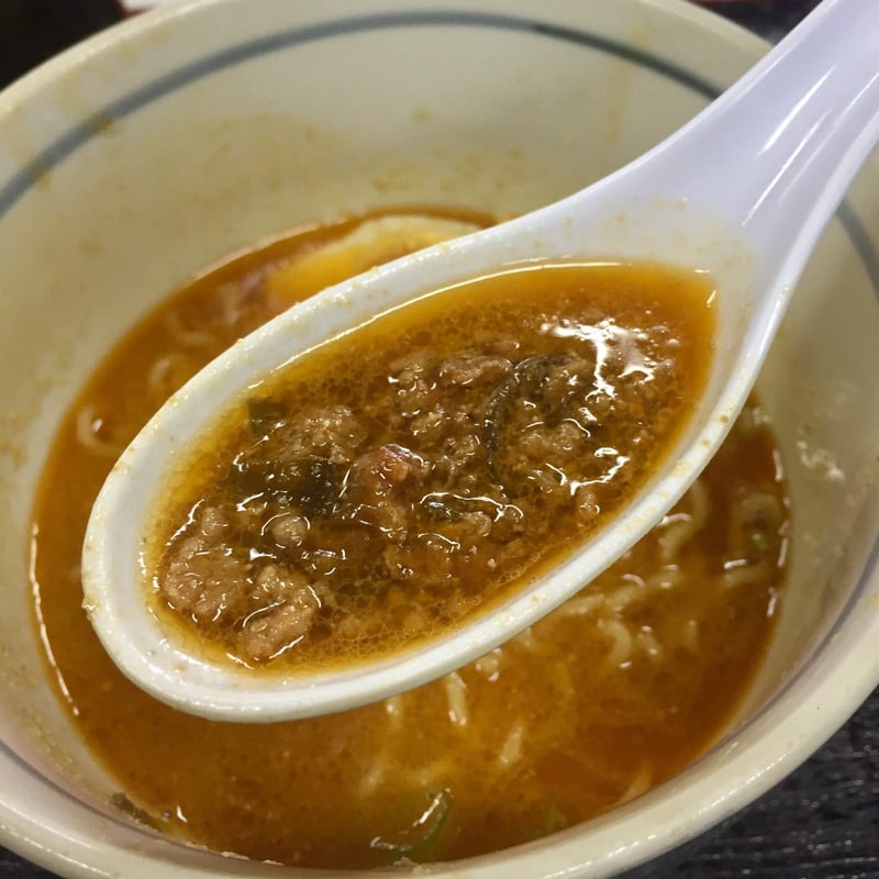 味の更科家 秋田県秋田市手形山崎町 ミニ坦々麺 スープ