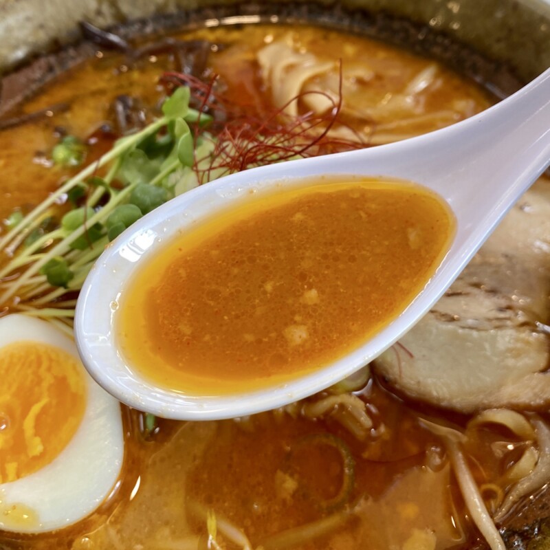 ラーメン ニューとん太 能代店 秋田県能代市 シンデンジャン 辛味噌ラーメン スープ