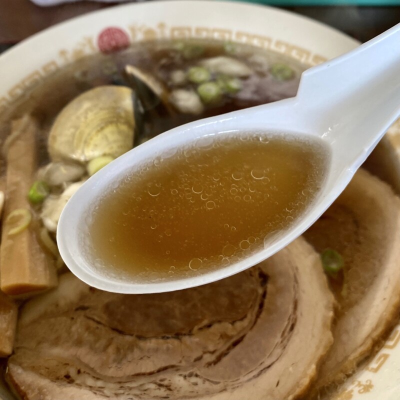 かに料理 食事の店 かに茶屋 山形県鶴岡市湯野浜 はまぐりラーメン スープ