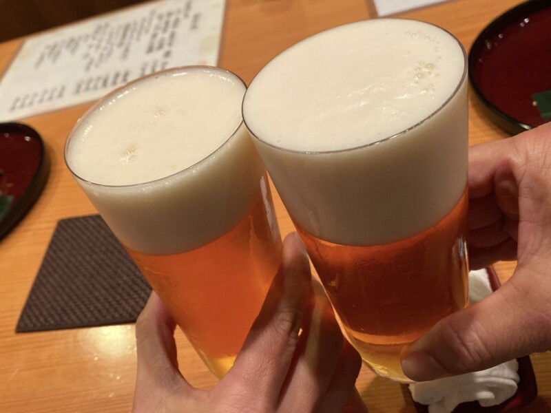 日本料理 たかむら 秋田県秋田市大町 生ビール ガージェリーエステラ 乾杯