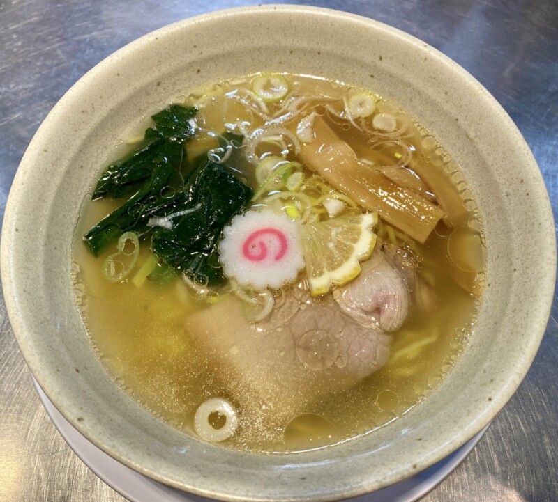 津軽煮干中華蕎麦サムライブギー＠岩手県久慈市にて朝ラーメン塩をオーダー！じんわりとした鶏出汁＋のだ塩を合わせた朝ラーの佳作♪