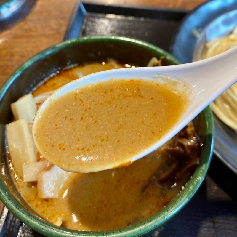 つけ麺道 癒庵 ゆあん 山形県酒田市こあら 辛味噌つけ麺 つけ汁 スープ