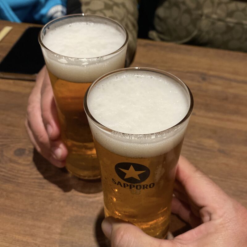 酒とめし あごすけ 新潟県上越市木田 生ビール 乾杯