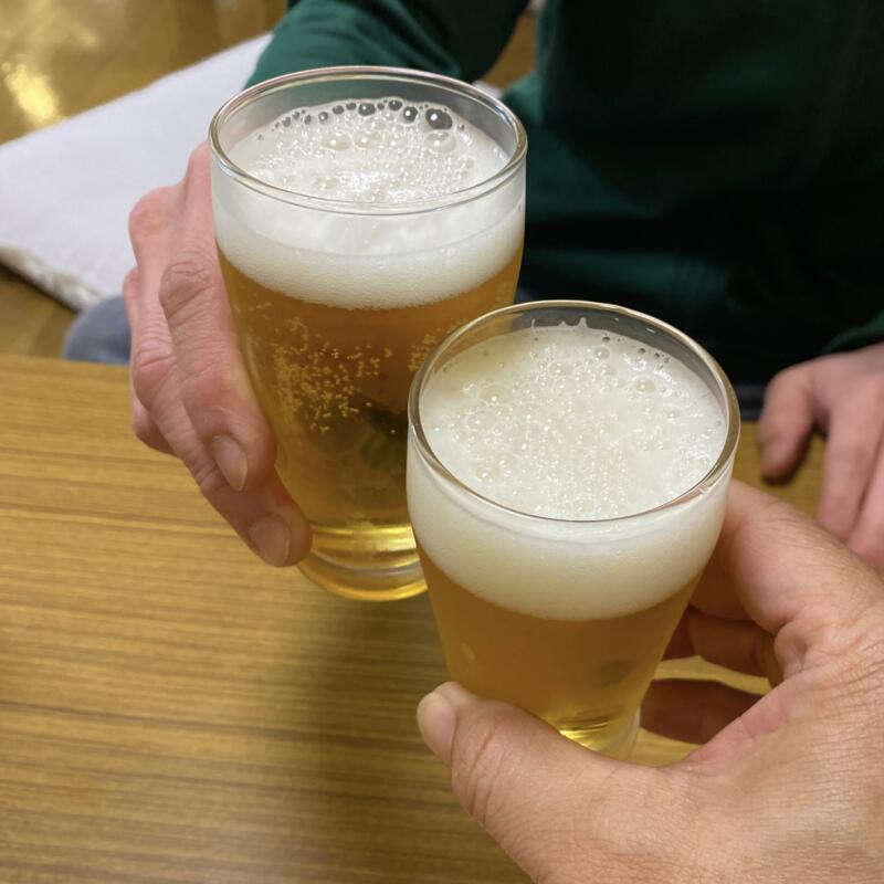 世界のラーメン 豚とん とんとん 岩手県久慈市巽町 ビール 乾杯