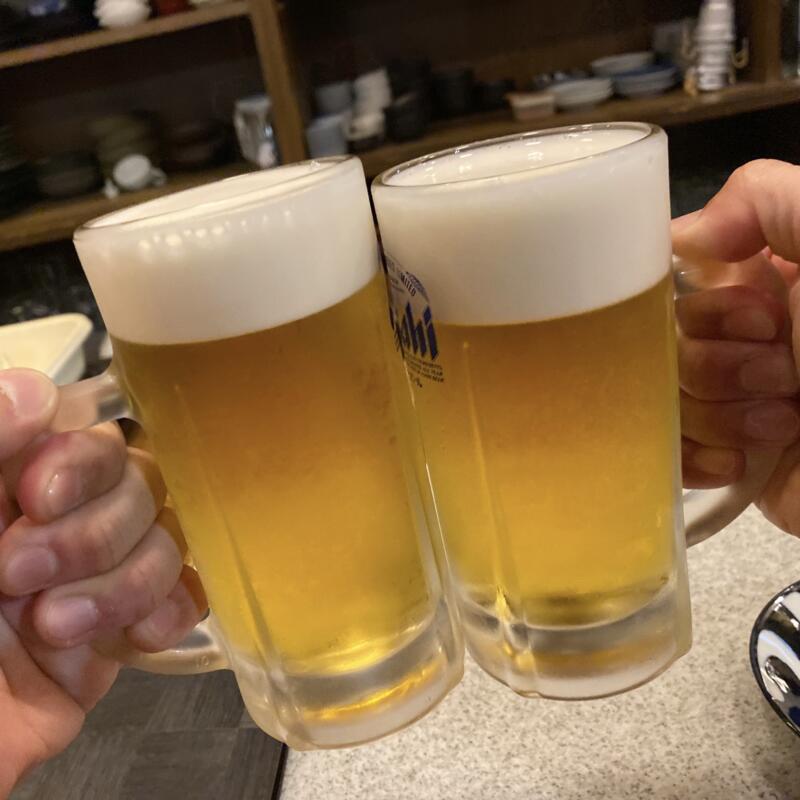 会津郷土料理 楽 らく 福島県福島市置賜町 生ビール 乾杯