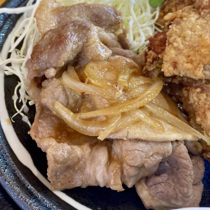 めしや 秋田県由利本荘市鶴沼 食堂 しょうから定食 豚肉の生姜焼き