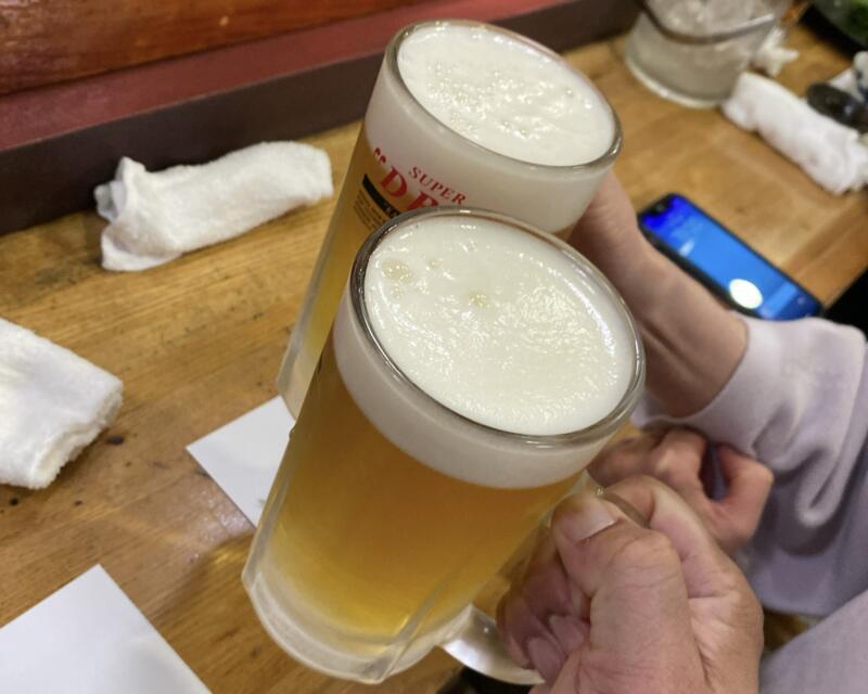 居酒屋 西尾 群馬県前橋市千代田町 生ビール 乾杯