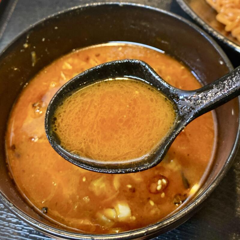 らーめんふぁくとりー のすけ 青森県八戸市番町 つけのすけ 赤 辛味噌つけ麺 スープ つけ汁