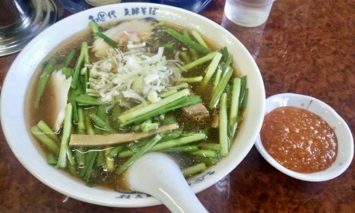 支那そば まると本店 秋田県秋田市川尻 ニララーメン ニラそば＋辛みそ