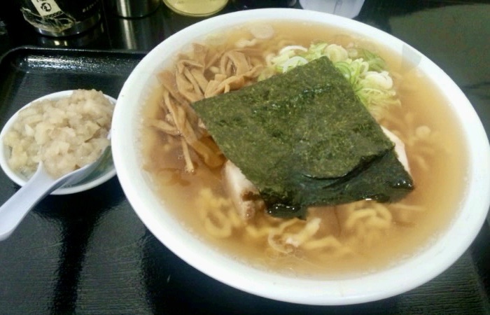 麺屋酒田 本店 山形県酒田市 醤油ラーメン ワンコイン ラーメン(油まし)