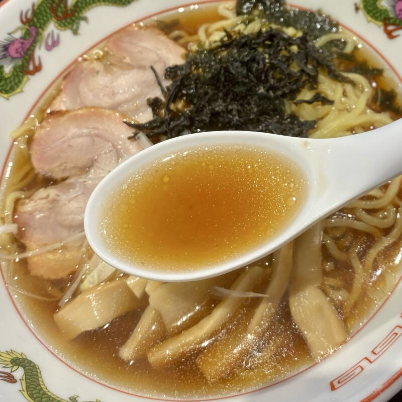 食事処 さくら亭 秋田県にかほ市金浦 にかほ陣屋内 醤油ラーメン スープ