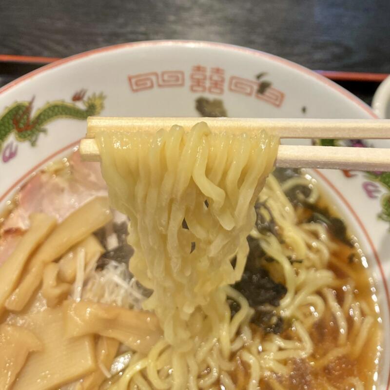 食事処 さくら亭 秋田県にかほ市金浦 にかほ陣屋内 醤油ラーメン 麺