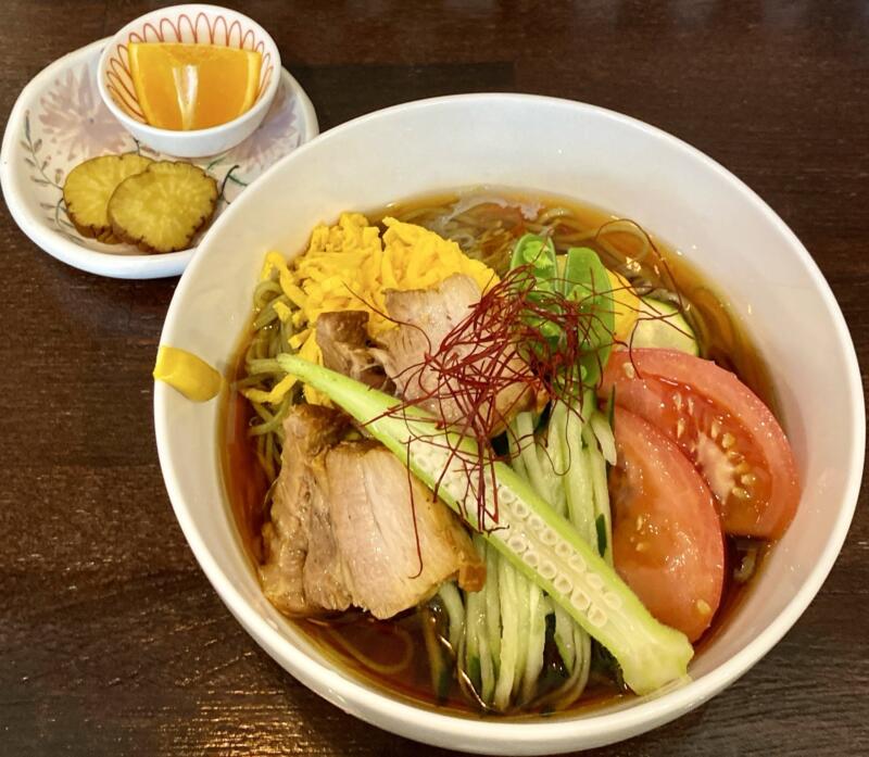 カフェ ネノリア cafe nenoria 秋田県大仙市協和船岡 えごま麺の冷やし中華 ぶっかけ麺 フルーツ 漬け物付き