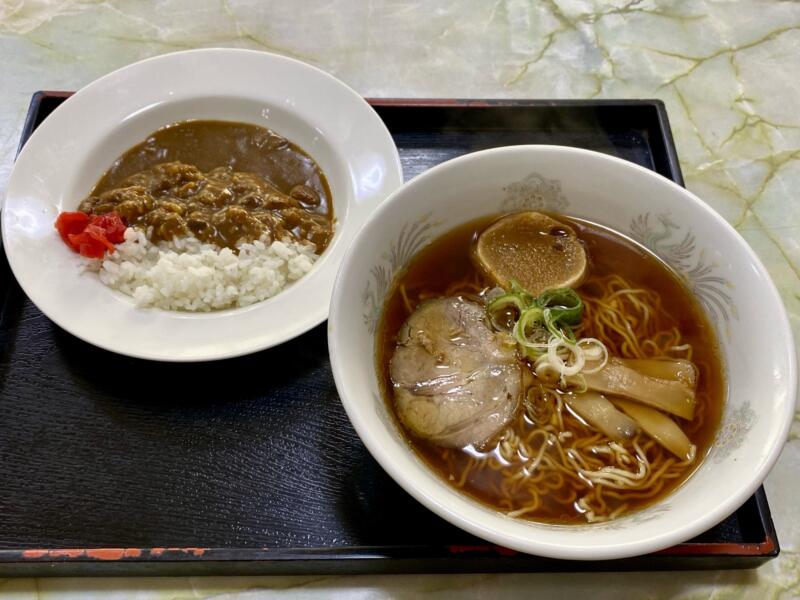 小倉食堂 青森県青森市浪岡浪岡 おすすめセット 手打中華そばとおぐらのカレーのカレーセット カレーライス 浪岡ラーメン発祥の店 中華そば 醤油ラーメン