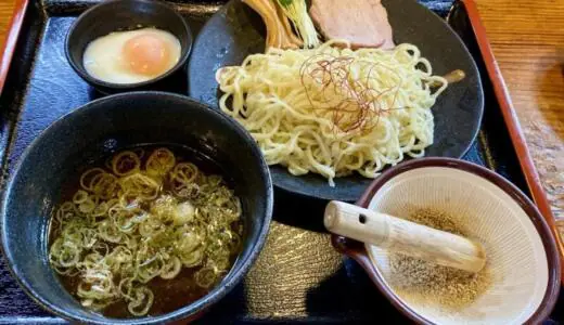 手打ち中華そば 和屋＠福島県福島市飯坂町平野にて温玉つけ麺をオーダー！鶏の旨み炸裂な熱々スープとツルッと凸凹な美味しい自家製麺が堪らない逸品♪