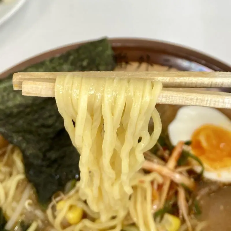 網走ラーメン 秋田県仙北郡美郷町南町都野 ネギ味噌ラーメン 漬け物付き 麺