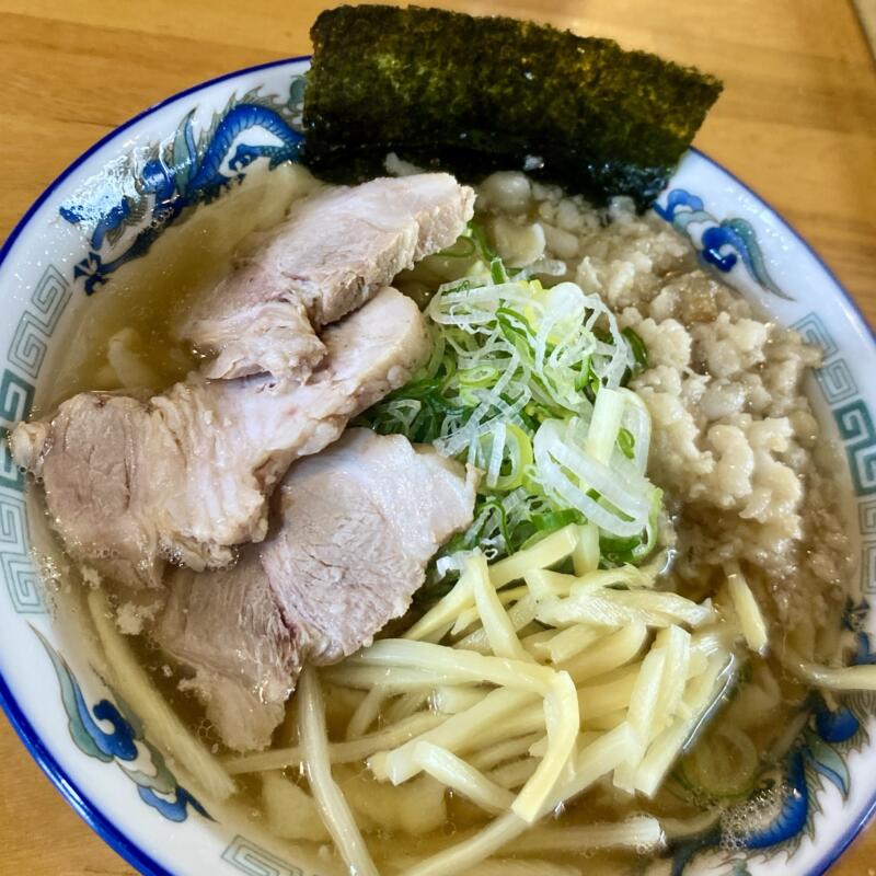 自家製麺 佐藤 秋田県大仙市大曲上栄町 太麺背脂中華塩 ケンちゃんラーメンインスパイア 塩ラーメン 具