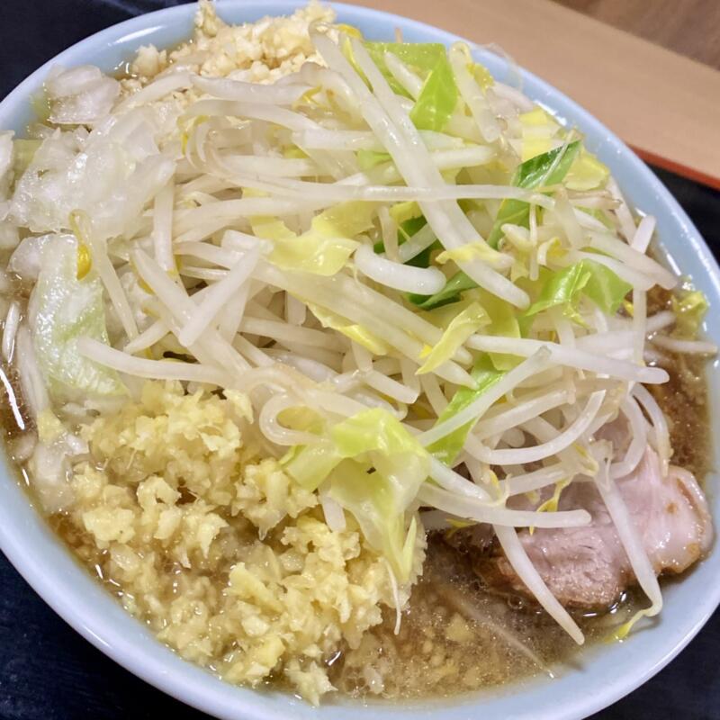 らーめん 蓮 れん 福島県福島市上名倉 小ラーメン 豚骨ラーメン 二郎系ラーメン ニンニク ショウガ 刻みタマネギ 具