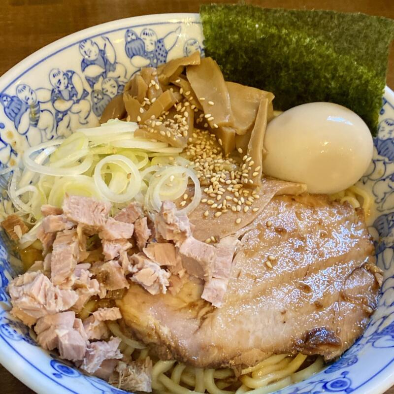 らーめん萬亀 ばんき 秋田県秋田市中通 秋田駅前 つけ油そば味噌 つけ汁 スープ あっさり 具