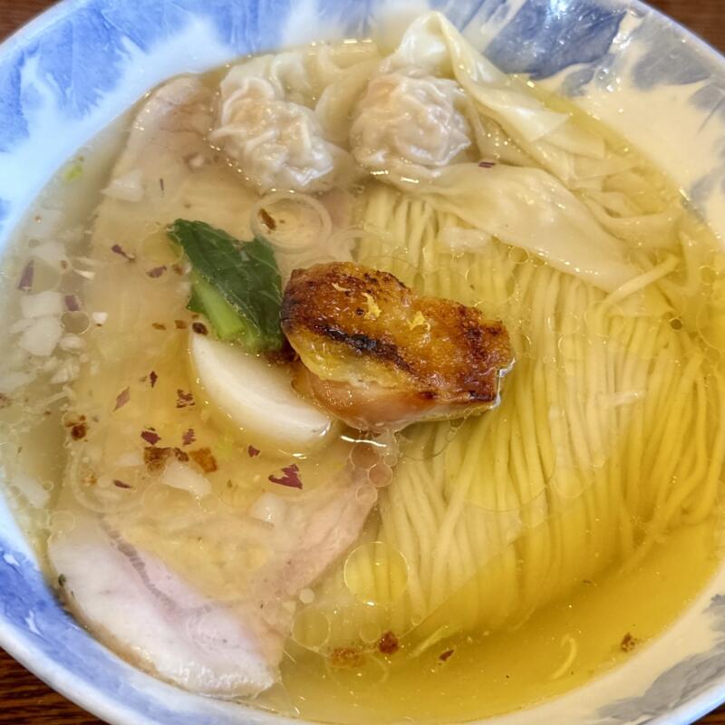 Ramen FeeL ラーメンフィール 東京都青梅市梅郷 日向和田駅 FeeL The 雲呑塩らぁ麺 ワンタンメン 塩ラーメン 具