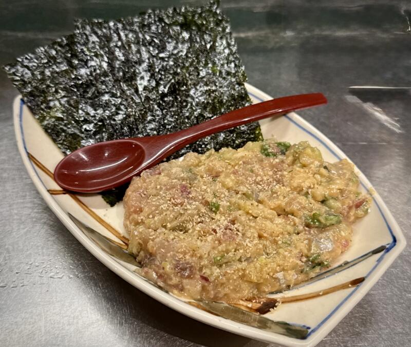 餃子と小皿料理 酒場のあづま 宮城県仙台市青葉区国分町 アジとセロリのなめろう