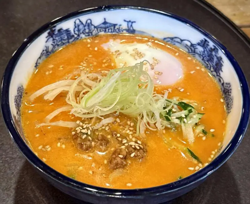 海鮮たくみ 宮城県大崎市田尻沼部 旧田尻町 冷やし担々麺 釜揚げしらす山椒丼 ハーフ＆ハーフセット