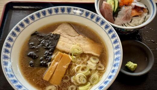 お食事処縁司(えにし)＠秋田県にかほ市象潟町にて醤油ラーメン＆海鮮丼セットをオーダー！吾愛郷食堂から昨年リニューアルオープンした店にようやく初訪問♪