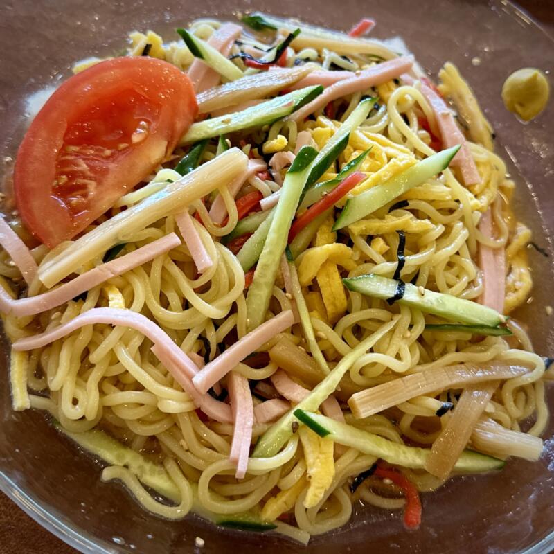 レストラン 花の杜 秋田県湯沢市山田 雄勝中央病院内 食堂 食事処 冷やし中華 混ぜる