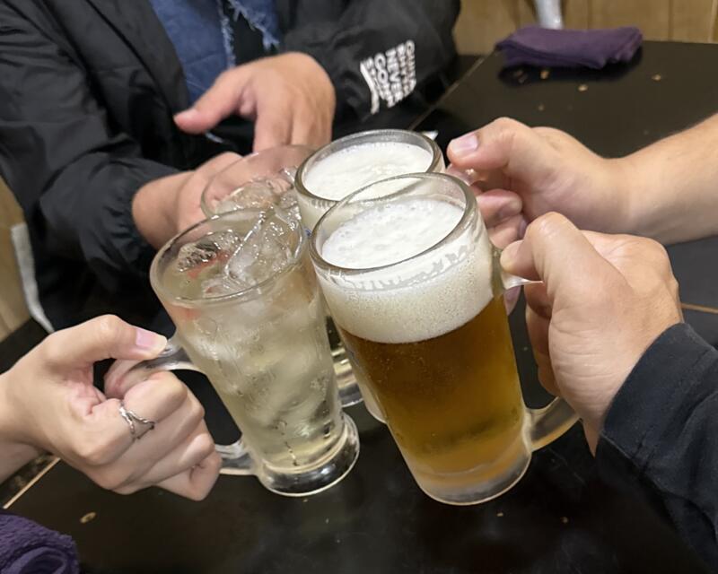 鳥料理 竹八 山形県酒田市二番町 生ビール 乾杯