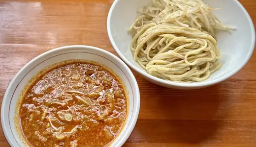 拉麺ろはん＠宮城県柴田郡大河原町にて辛味噌のつけ麺をオーダー！濃厚ドロドロでパンチのあるスープ＆荒ぶる自家製麺組み合わせが秀逸な辛旨スパイシーな逸品♪