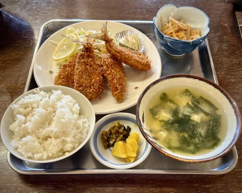 食堂 徳市 新潟県上越市名立区名立大町 アジフライ定食 鯵フライ定食