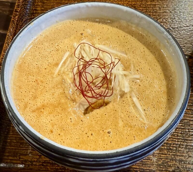 和風とんこつ たまる屋 女池インター店 新潟県新潟市中央区鳥屋野 ラー油水担々つけ麺 つけ汁 スープ