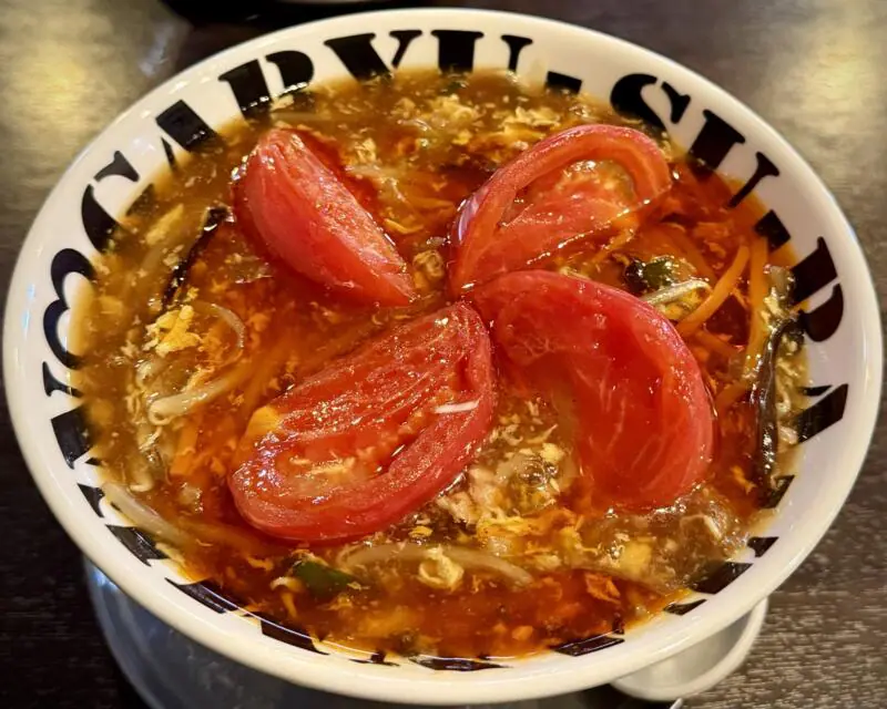 我流酸辣湯麺 拉麺勇気 らーめんゆうき 宮城県仙台市若林区若林 トマト酸辣湯麺 とまとスーラータンメン
