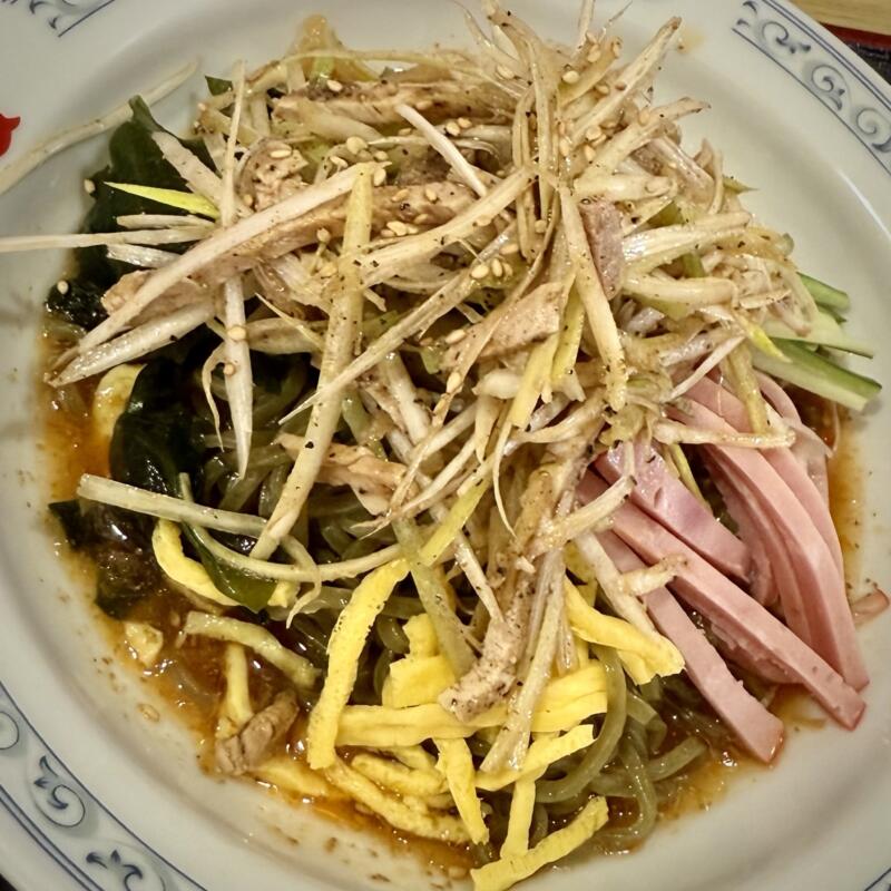 ラーメンショップ Aji-Q 乙部店 アジキュー おとべ店 パンダラーメン 岩手県盛岡市乙部 冷し南蛮 モロヘイヤ麺に変更 夏季限定メニュー 具