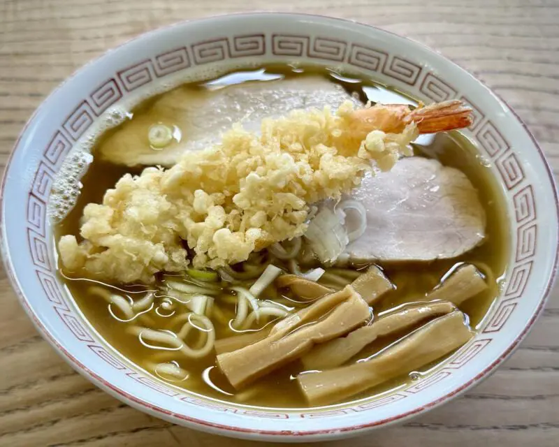 原食堂 はら食堂 はらしょく 青森県青森市松原 天中華そば(えび天入り) 天麩羅中華そば 青森ご当地 津軽煮干しラーメン 醤油ラーメン