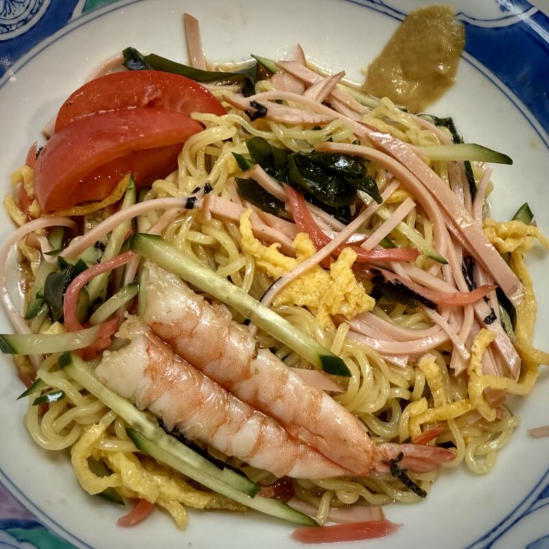 はまなす食堂 レストランはまなす 秋田県にかほ市金浦 にかほ市温泉保養センターはまなす内 冷し中華 冷やし中華 混ぜる