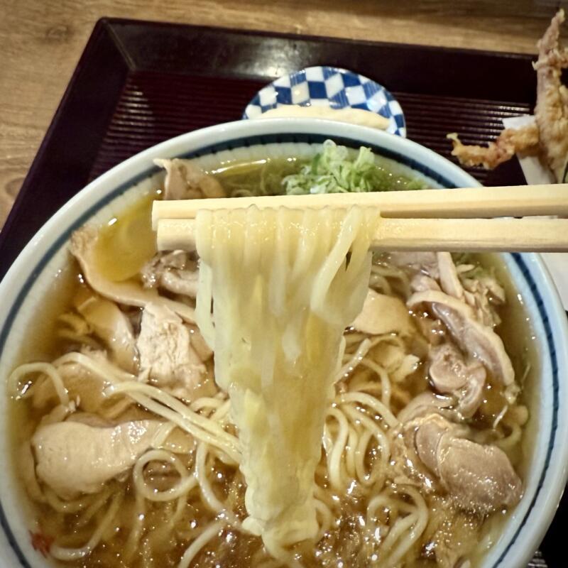 そば処 東亭 ひがしてい 山形県東根市さくらんぼ駅前 げそ天肉中華 冷たい肉中華 冷やしラーメン 麺