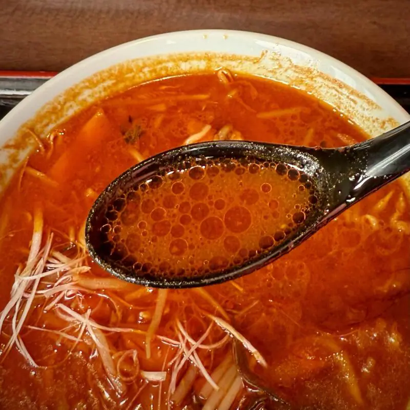 辛さ一本道 路山 西根店 岩手県盛岡市下田 赤南蛮醤油タンメン 赤南蛮正油タンメン 激辛 スープ