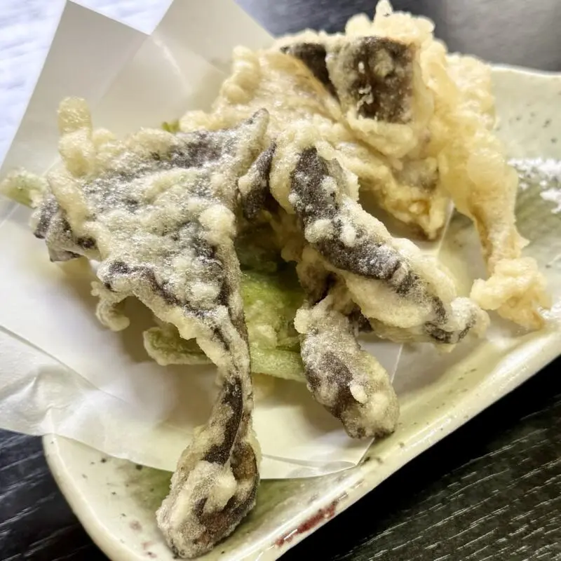 ごんべぇ 秋田県湯沢市三梨町 山菜の天ぷら きのこ 天麩羅