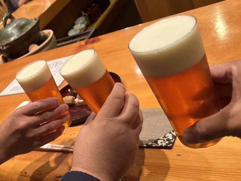 日本料理 たかむら 秋田県秋田市大町 ガージェリーエステラ 生ビール 乾杯