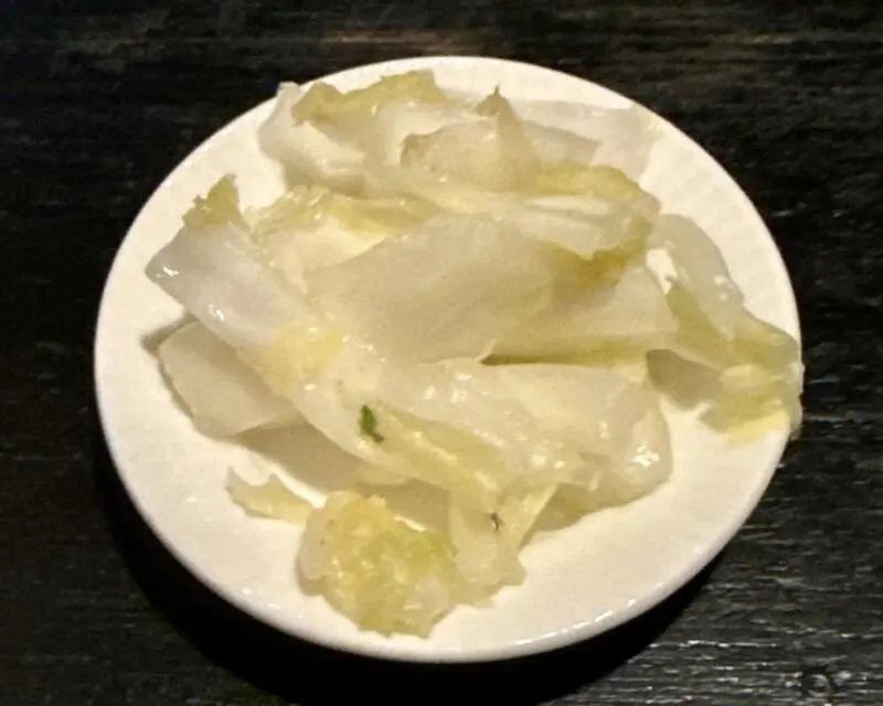 トリス軒 秋田県秋田市中通 秋田駅前 お通し 白菜 漬け物