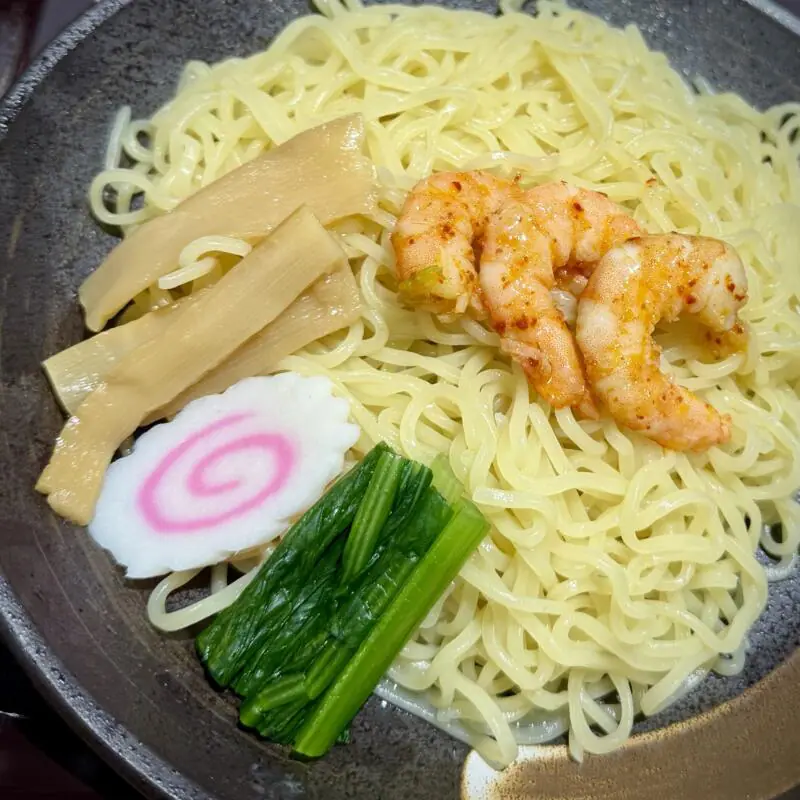 幸楽苑 イオンモール秋田店 秋田県秋田市御所野 イオンモール秋田店3Fフードコート エビ味噌つけめん 海老味噌つけ麺 具