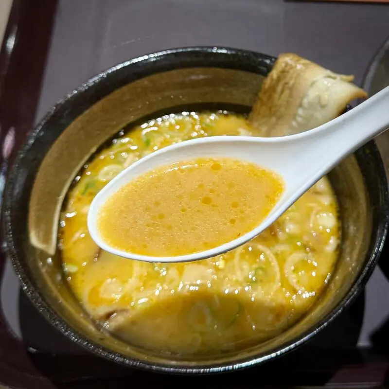 幸楽苑 イオンモール秋田店 秋田県秋田市御所野 イオンモール秋田店3Fフードコート エビ味噌つけめん 海老味噌つけ麺 つけ汁 スープ