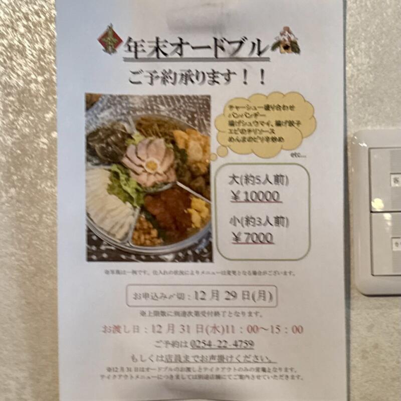 天龍軒 新潟県新発田市大手町 新発田駅 龍系元祖 メニュー