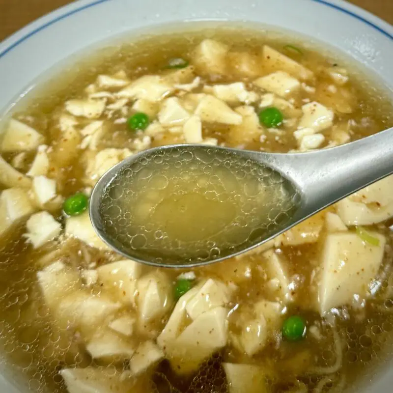 中華 東来順 トンライジュン 新潟県新潟市中央区沼垂東 麻婆湯麺 麻婆ラーメン マーボー麺 肉と豆腐入そば スープ